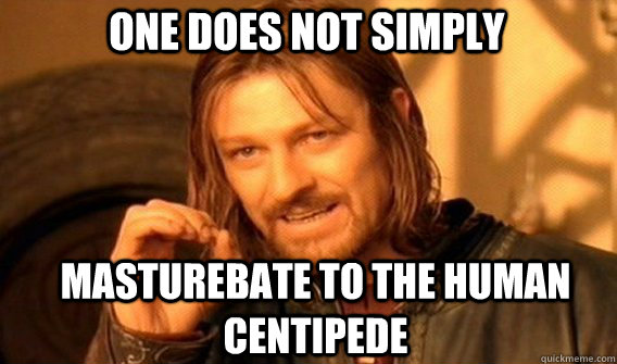 One does not simply masturebate to the human centipede  Boromir