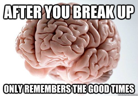 After you break up only remembers the good times  Scumbag Brain