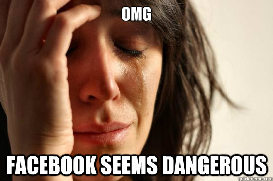 omg facebook seems dangerous  First World Problems