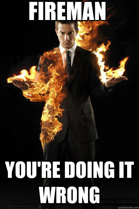 Fireman You're doing it wrong  Bear on fire