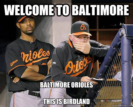 WELCOME TO BALTIMORE BALTIMORE ORIOLES

THIS IS BIRDLAND  