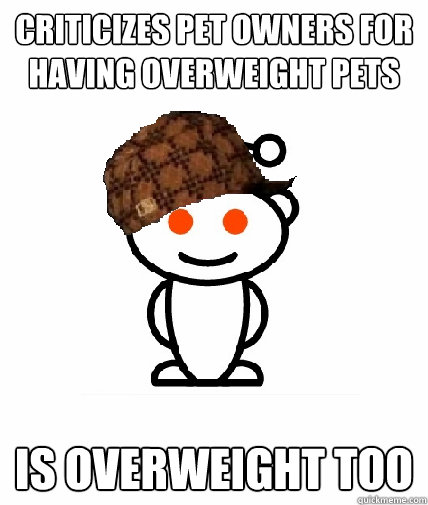 Criticizes pet owners for having overweight pets Is overweight too  Scumbag Reddit
