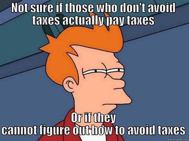 NOT SURE IF THOSE WHO DON'T AVOID TAXES ACTUALLY PAY TAXES OR IF THEY CANNOT FIGURE OUT HOW TO AVOID TAXES Futurama Fry