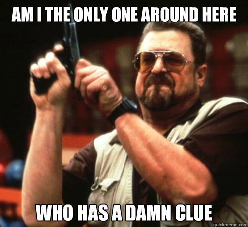 Am i the only one around here WHO HAS A DAMN CLUE   Am I The Only One Around Here