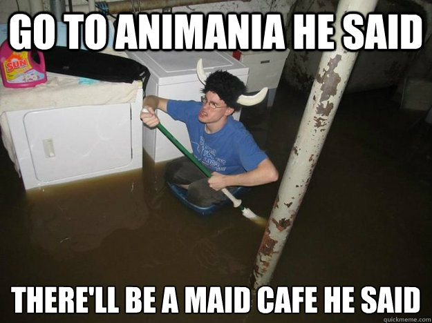 Go to animania he said There'll be a maid cafe he said
  Laundry viking