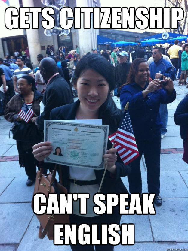 GETS CITIZENSHIP CAN't SPEAK ENGLISH - GETS CITIZENSHIP CAN't SPEAK ENGLISH  Susie Fu