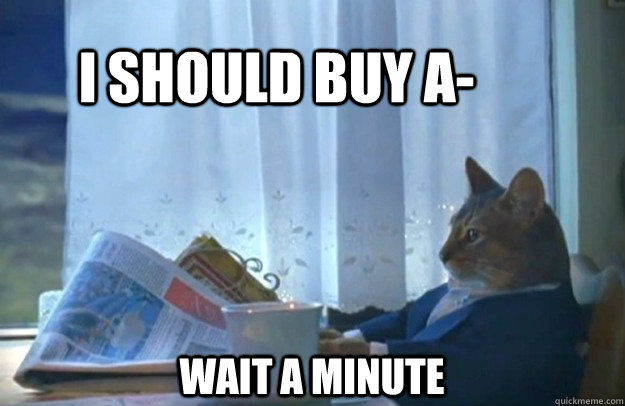 I should buy a- Wait a minute  Sophisticated Cat
