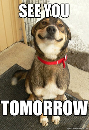 see you tomorrow  - see you tomorrow   Good Dog Greg