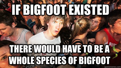 If Bigfoot existed there would have to be a whole species of bigfoot  Sudden Clarity Clarence