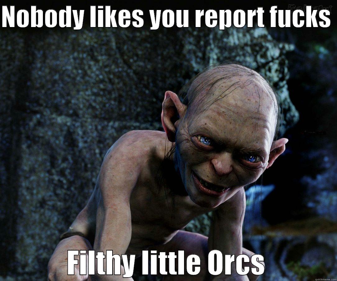 NOBODY LIKES YOU REPORT FUCKS  FILTHY LITTLE ORCS Misc