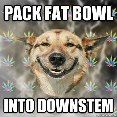 Pack fat bowl into downstem  Stoner Dog