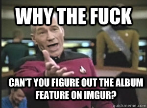 why the fuck can't you figure out the album feature on imgur?  Annoyed Picard