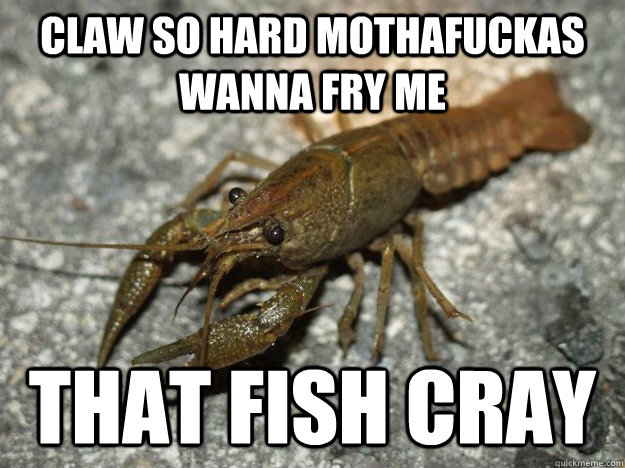 Claw so hard mothafuckas wanna fry me that fish cray - Claw so hard mothafuckas wanna fry me that fish cray  that fish cray
