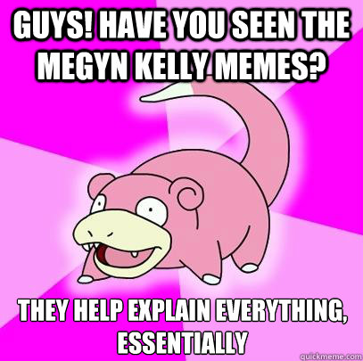 GUYS! Have you seen the Megyn Kelly Memes? They help explain everything, essentially  Slowpoke
