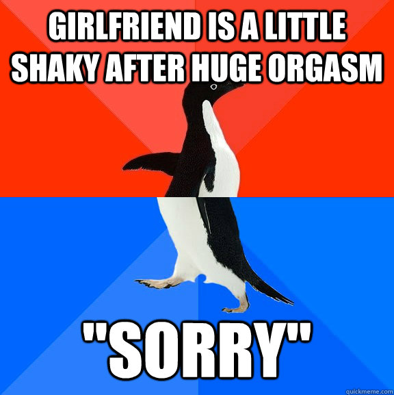 Girlfriend is a little shaky after huge orgasm 