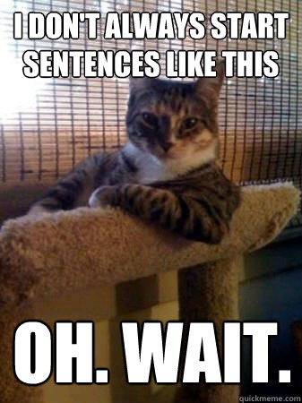 I don't always start sentences like this oh. wait.  The Most Interesting Cat in the World