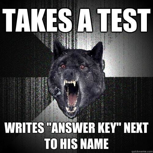 Takes a test Writes 