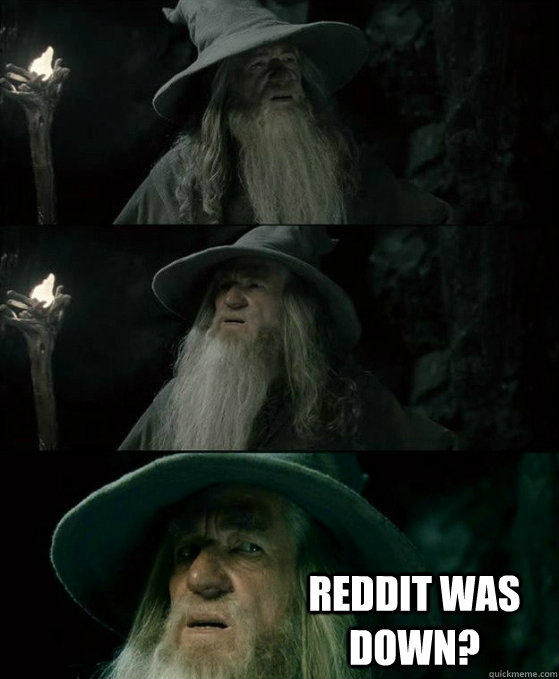  Reddit was down?  No memory Gandalf