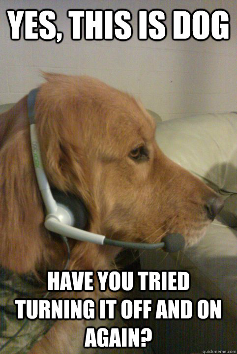 yes, this is dog Have you tried turning it off and on again? - yes, this is dog Have you tried turning it off and on again?  Xbox Live Dog