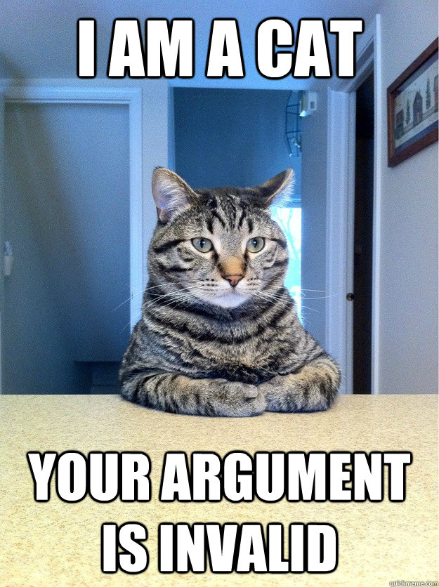 I AM A CAT YOUR ARGUMENT IS INVALID  Chris Hansen Cat