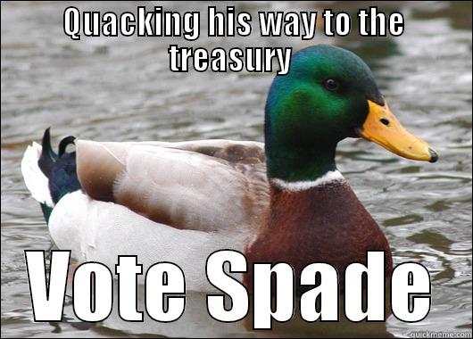 QUACKING HIS WAY TO THE TREASURY  VOTE SPADE Actual Advice Mallard