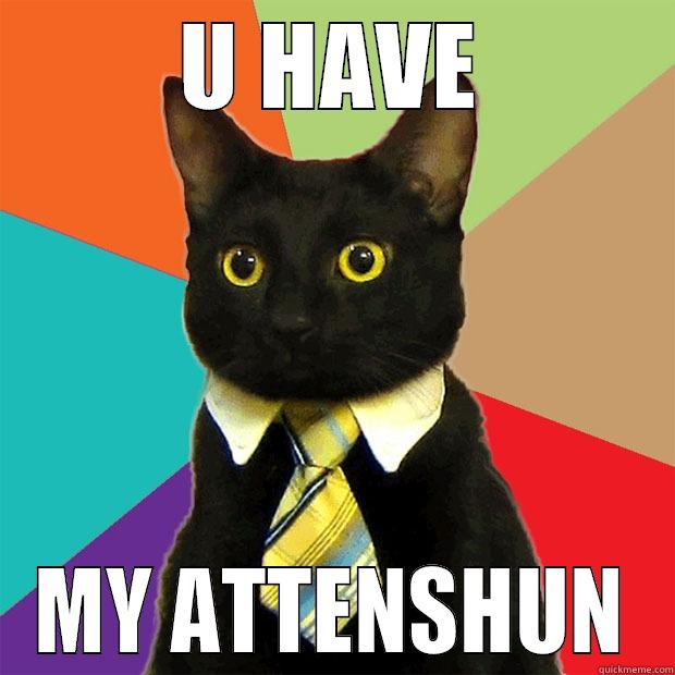 U HAVE MY ATTENSHUN Business Cat
