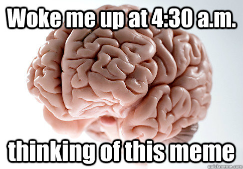 Woke me up at 4:30 a.m. thinking of this meme  - Woke me up at 4:30 a.m. thinking of this meme   Scumbag Brain