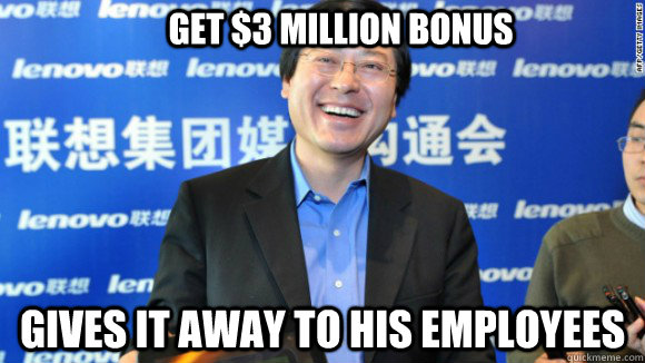 Get $3 Million bonus gives it away to his employees - Get $3 Million bonus gives it away to his employees  Misc