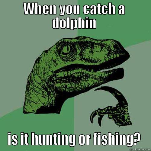 WHEN YOU CATCH A DOLPHIN IS IT HUNTING OR FISHING? Philosoraptor