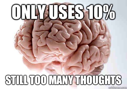 Only uses 10% Still too many thoughts - Only uses 10% Still too many thoughts  Scumbag Brain