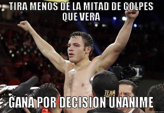 TIRA MENOS DE LA MITAD DE GOLPES QUE VERA GANA POR DECISION UNANIME Misc