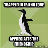 TRAPPED IN FRIEND ZONE APPRECIATES THE FRIENDSHIP  Socially Average Penguin