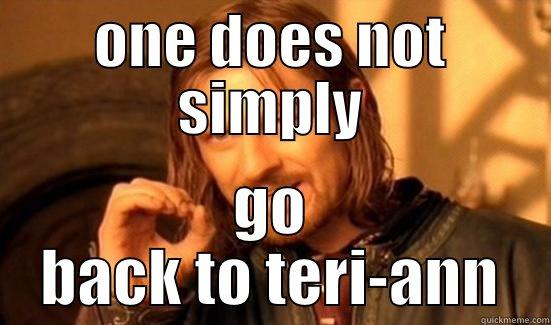 ONE DOES NOT SIMPLY GO BACK TO TERI-ANN Boromir
