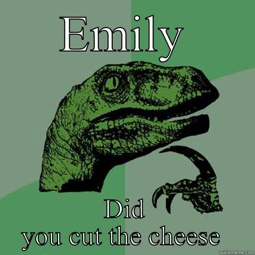 EMILY DID YOU CUT THE CHEESE  Philosoraptor