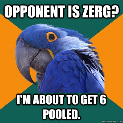 Opponent is zerg? I'm about to get 6 pooled.  Paranoid Parrot