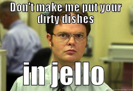DON'T MAKE ME PUT YOUR DIRTY DISHES IN JELLO Schrute