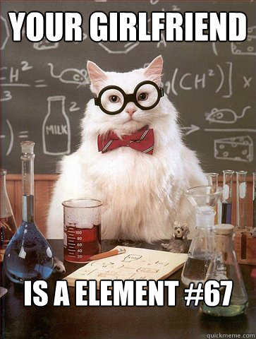 Your Girlfriend
 Is a element #67  Science Cat