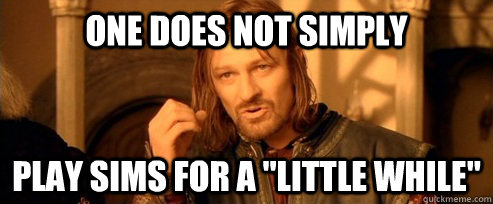 One does not simply play sims for a 