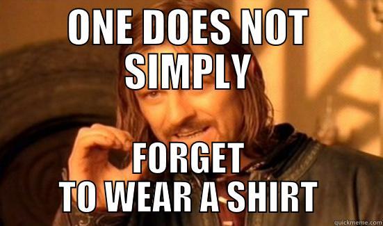 Amy forgot her shirt - ONE DOES NOT SIMPLY FORGET TO WEAR A SHIRT Boromir