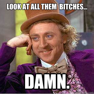 Look At all them  bitches... Damn.  Condescending Wonka