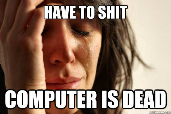 Have to shit Computer is dead  First World Problems