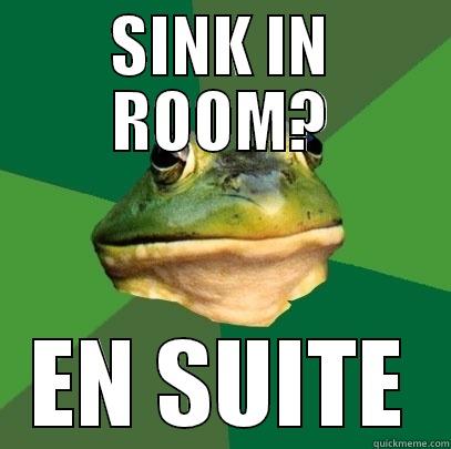 SINK IN ROOM? EN SUITE Foul Bachelor Frog