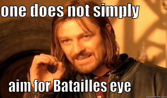 ONE DOES NOT SIMPLY          AIM FOR BATAILLES EYE           Boromir
