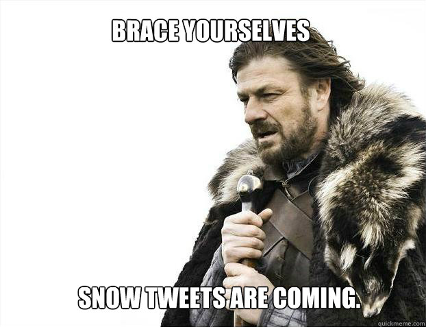 Brace yourselves Snow tweets are coming.
  Brace yourself - muslim claims