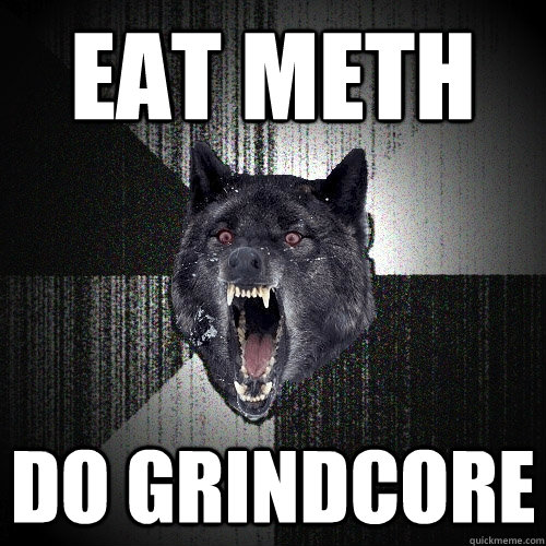 Eat meth do grindcore  Insanity Wolf
