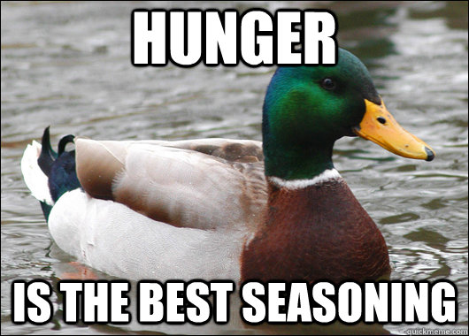 hunger is the best seasoning  Actual Advice Mallard