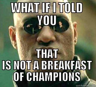 WHAT IF I TOLD YOU THAT IS NOT A BREAKFAST OF CHAMPIONS Matrix Morpheus