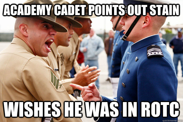 Academy Cadet points out stain wishes he was in ROTC  