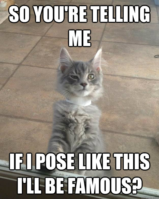 So you're telling me if I pose like this I'll be famous?  