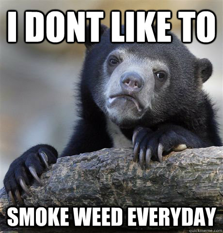 i dont like to  smoke weed everyday  Confession Bear